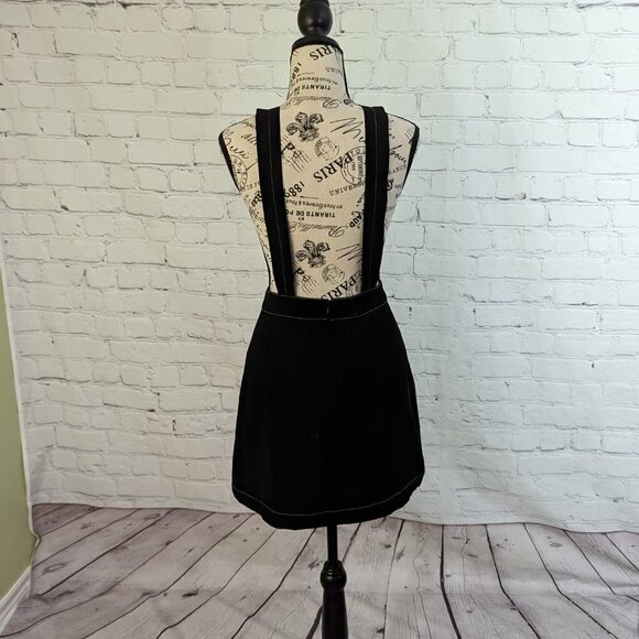 ZARA Black Skirt with Straps XS Pinafore Schoolgirl - Picture 3 of 11